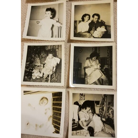 Lot 35 Vintage 1920-30's Baby PHOTOS Family Outfits Dad Holding Rocking #159 - Picture 2 of 12